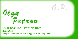 olga petrov business card
